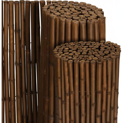 Clôture pare-vue Premium Bambou 180x250cm L23 brun foncé Ø 2-3cm