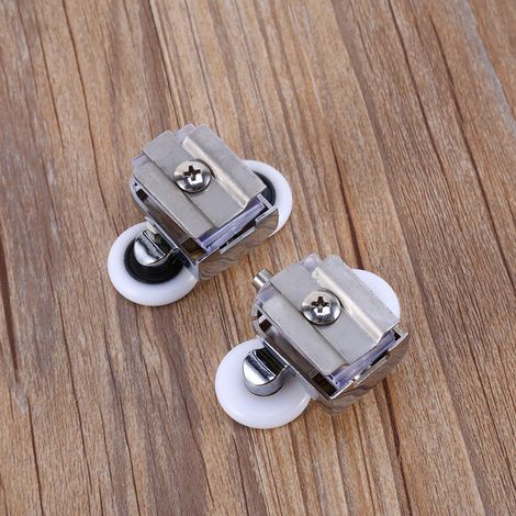 Roues de 26 mm pour portes de douche en alliage de zinc, jeu complet haut et bas (1/5)