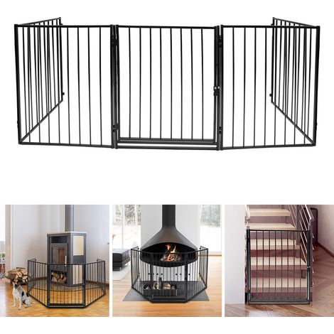 SWANEW Cancelletto di Sicurezza Barriera Protettiva per Bambini Camino Cani Animali Stufa 305x 76 cm 5 pezzi di recinzione di sicurezza (1/5)