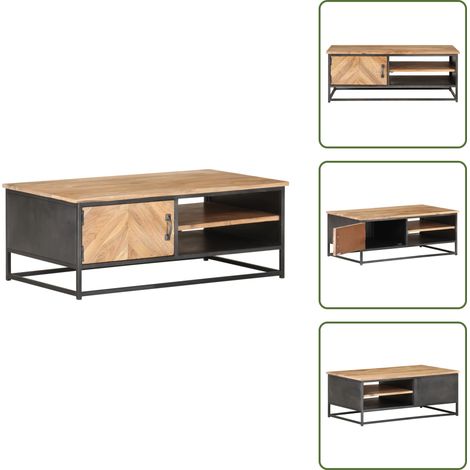 Table basse 90x50x35 cm Bois d'acacia massif - Table Basse - Meuble Salon - Table D'appoint - Acacia Massif - Table Design (1/5)
