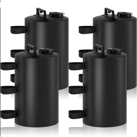 4 Pièces Poids de Lestage pour Tonnelles PVC, Sac de Sable pour Pieds de Tente Pop-up 10L, Poids Tonnelle de Jardin Exterieur avec Dispositif Anti-Reflux pour Auvent Parasol(Noir) (1/4)