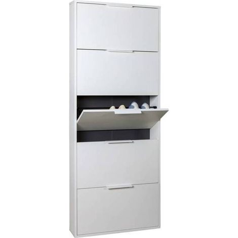 SCARPIERA 5 RIBALTE SLIM CM. 65X15X174 H BIANCO