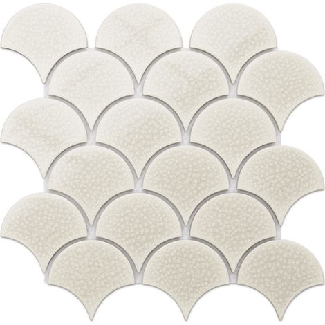 Ilcom – Mosaïque en céramique sur maille 29 x 28,5 cm – Résistante aux hautes températures – Découpe facile pour murs et sols – Nettoyage aisé