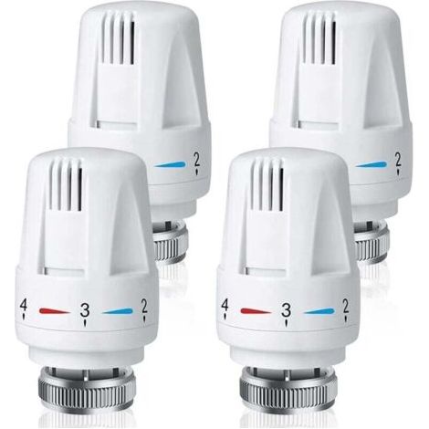 Lot De 4 Vanne Thermostatique Radiateur, Tête Thermostatique Radiateur M30 x 1,5, Robinet Thermostatique Radiateur pour La Maison Et Le Bureau, Remplacement de Thermostat de Radiateur