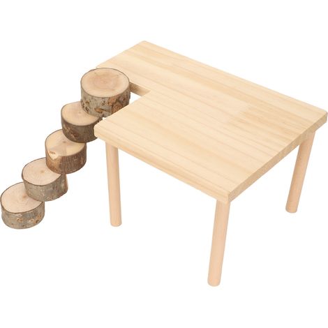 Plateforme d'escalade décorative en bois pour petits animaux de compagnie, avec échelle ronde pour planeur de sucre. (1/5)