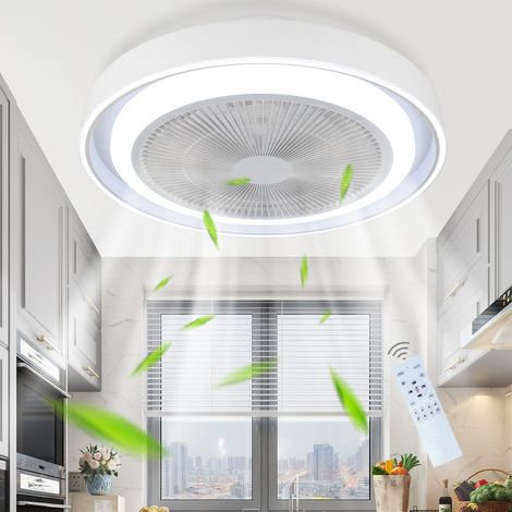 GBLY Ventilador Lámpara de Techo LED Moderno Regulable Temporizador 43W 49.5×49.5×20.5cm Mando a Distancia Dormitorio Salón