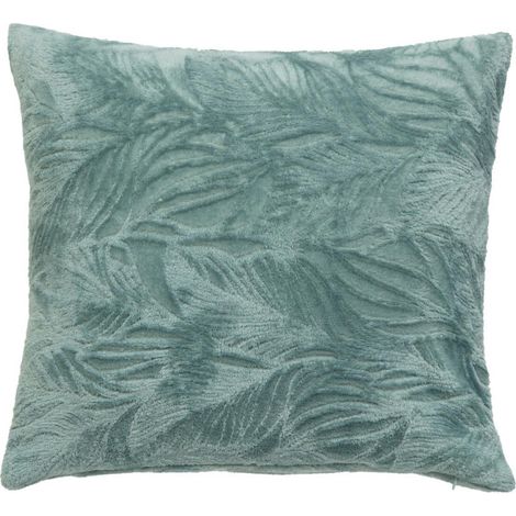 Coussin Déco Flanelle "Ryo" 40x40cm Bleu Givre (1/4)