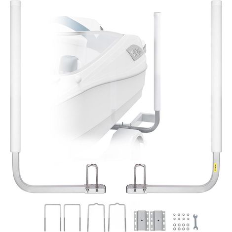 Double Montage Guides de Remorque Bateau 159 cm Mise à l'Eau et Centrage Réglable 30 cm en Acier et Tube PVC (1/5)