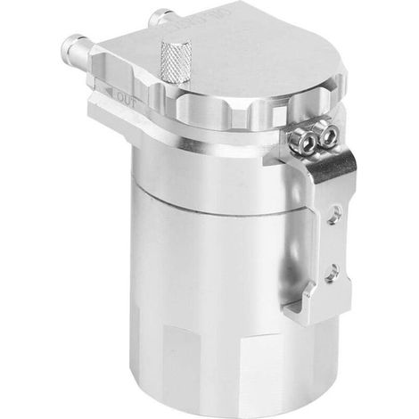 Réservoir de récupération d'huile moteur, Aluminium Oil Catch Can Réservoir Réservoir Kit Reniflard Peut Modification Accessoires(argent) (1/5)