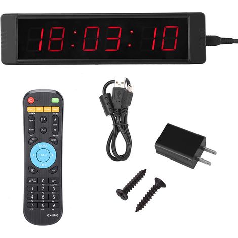 LED Remote Wall Clock Prscise Timer Stopwatch for Fitness Training