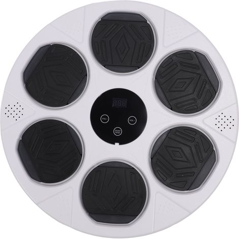 Cible de frappe musicale intelligente, plusieurs modes de vitesse, écran LED, mousse haute élasticité, fixation murale, entraîneur de boxe blanc (1/5)