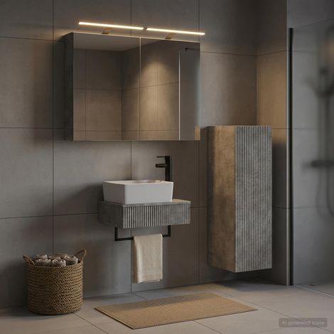vidaXL Bathroom Cabinet Set 4 pcs Concrete Grey Engineered Wood (1/5)