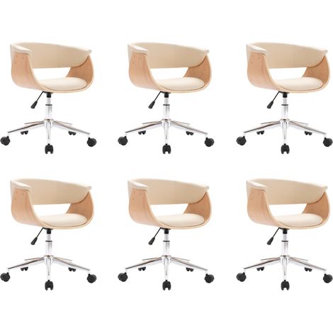 Maison Exclusive - Sedie da Pranzo Girevoli 6 pz Crema in Similpelle