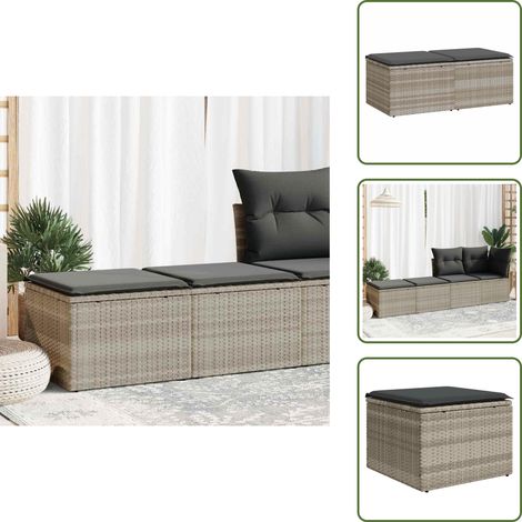 2-tlg. Garten-Sofagarnitur mit Kissen Hellgrau Poly Rattan - Garten Sofagarnitur - Garten Sofagarnituren - Outdoor Sofagarnitur - Sofagarnitur Terrasse (1/5)
