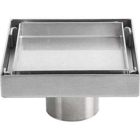 Siphon de sol invisible en acier inoxydable 304 drain de sol déodorant épaissi carré 1010cm (1/4)