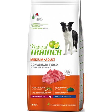 Cane - Natural Trainer Medium 12kg Manzo&Riso (1/5)