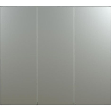 Badezimmerschrank mit Spiegel und 3 Türen L90 cm - PUREBLISS