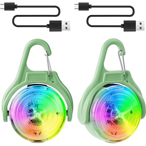 Haustierlampe, passend für Hundehalsbänder, 4 Blinkmodi, USB-wiederaufladbare Hundelampe, geeignet für Haustiere, Nachtspaziergänge, Camping, IPX8 wasserdicht - grün. (1/5)