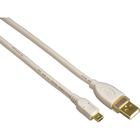 Mini-USB-Kabel vergoldet doppelt geschirmt Weiß 1,8m (1/2)