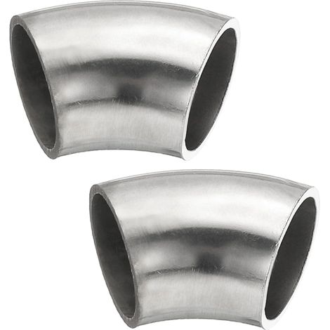 2pcs Coude À 45 Degrés Mandrin, 76mm OD Acier D'échappement Raccord De Tuyauterie 304 Inoxydable pour Exhaust Pipe Stair Handrail HVAC - 19mm (1/5)
