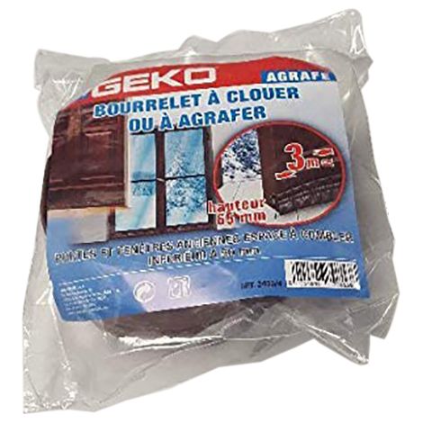 Nagel- oder Klammerpolster 65mm x 3m Braun im Beutel - Geko