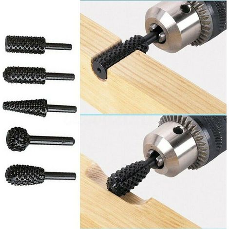 Jeu de mèches pour le travail du bois, outils de coupe pour le travail du bois, couteau, outil de sculpture sur bois, jeu de 5 mèches, 1/4''