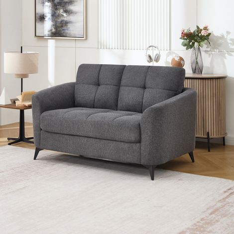 Solna 2 Seater Scandi Style Fabric Living Room Sofa (Charcoal) (1/5)