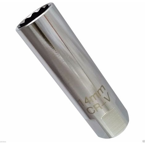 Llave de Vaso para Bujía 14 mm 12 Caras 3/8" ,Herramienta de Mantenimiento y Reparación de Motor