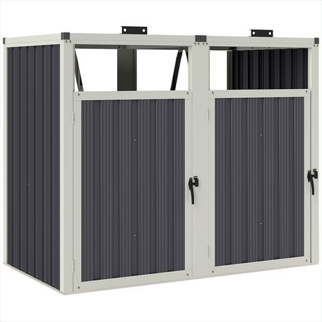Abri de jardin pour 2 poubelles 240L en acier galvanisé 146 x 81 (1/5)