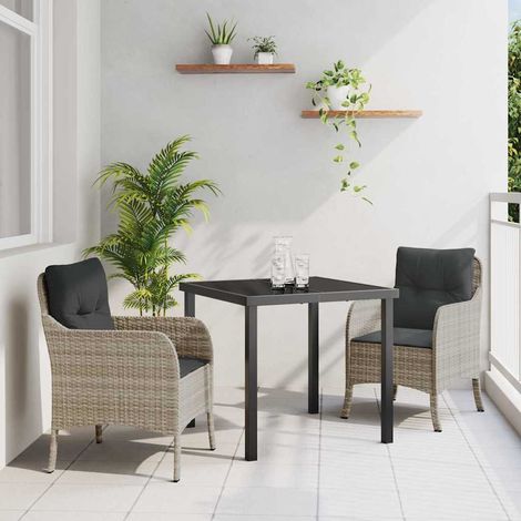 Ensemble de salle à manger pour jardin 3 pcs-Salon de jardin Gris clair 757303 (1/5)