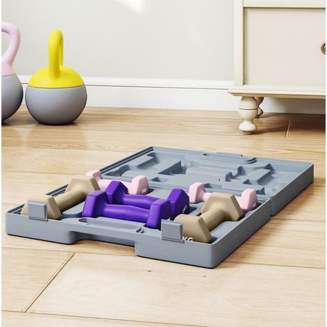 Set di 6 manubri da 1 kg, 2 kg e 3 kg in acciaio con valigetta, rosa OKMYHOME (1/5)