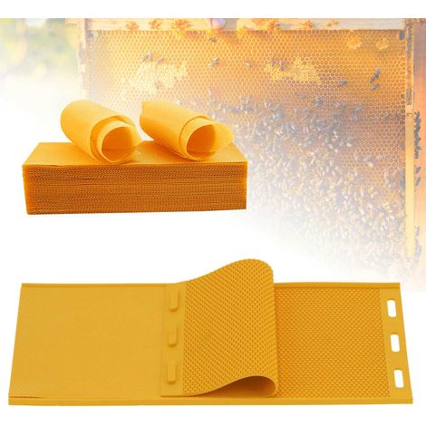Manuelles Prägewerkzeug für Bienenstock-Mittelwände, gelbes Gummimaterial, 5,4 mm, 2 Stück, Maße 42 x 23 cm, DIY-Imkerzubehör