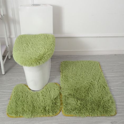 Tapis De Salle De Bain - Lot De 3 Pièces - Non Glissant PVC - Absorbant - Polyester - 50x80 cm 50x45 cm 50x40 cm - Beige (1/5)