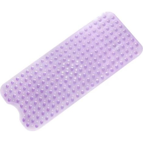 Alfombrilla ducha antideslizante resistente moho 100x40 cm, alfombrilla antideslizante PVC ducha goma suave ventosa orificio drenaje, rosa (1/5)