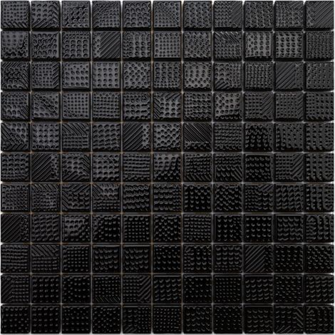 Glas-Mosaik für Badezimmer Küche 30 x 30cm- Black Lace (1/5)