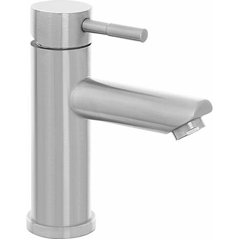 Miscelatore lavabo acciaio spazzolato con piletta click-clack York (1/5)