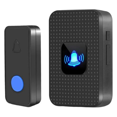 Sonnette sans fil, IP55, portée de 300 m, étanche, pour porte d'entrée extérieure-AquaForge