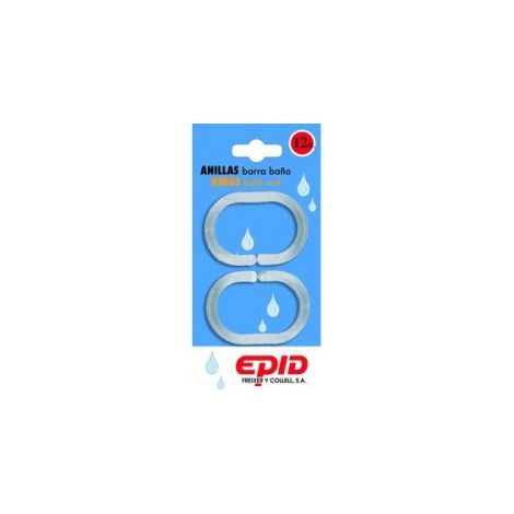 Anilla Cortina baño EPID Transparente Bolsa 12 Unidad