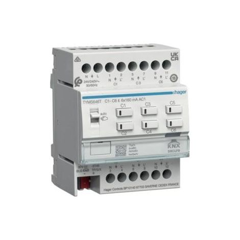 hager Heizungsaktor 6fach KNX Secure für 24/230V Stellantriebe, Triac