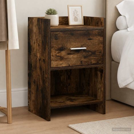 vidaXL Bedside Tables Smoked Oak 40 x 30 x 60 cm Engineered Wood (1/5)