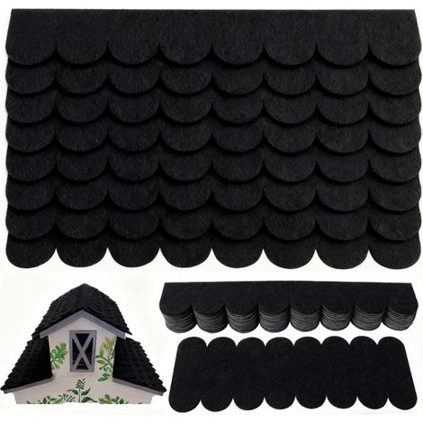Lot de 32 bardeaux de toit autocollants noirs, 30x5cm et 30x11cm, pour nichoir à oiseaux, niche pour chien, projets en bois (1/5)