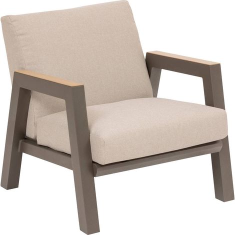 Gartensessel AXIOME Praline - Epoxidbeschichtetes Aluminium - Texalin - Polyester
