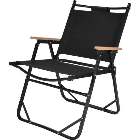 Chaise pliante portable, excellente capacité de charge, ergonomique et confortable pour le camping, le barbecue et la pêche. (1/5)