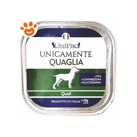 Unipro Dog Unicamente Adult Quaglia - Vaschetta 150 Gr -