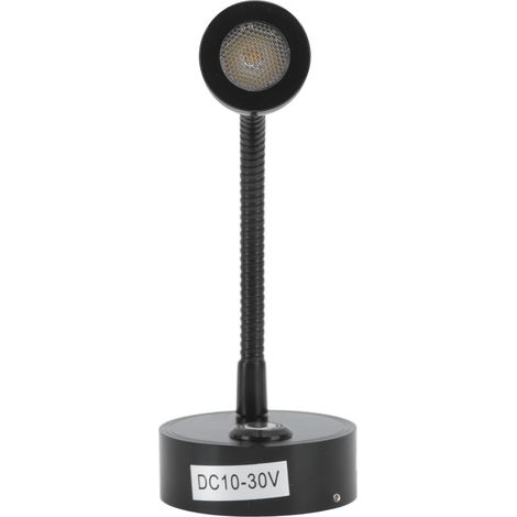 Lampe de lecture, DC10V à 30V, LED haute luminosité à température de couleur réglable, convient aux lampes de chevet de camping-cars, camions, caravanes, bateaux et yachts, noire. (1/5)