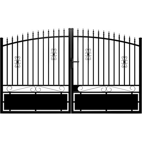 Portello a battente L350 x H160/180 cm in Alluminio Nero - NERBIS