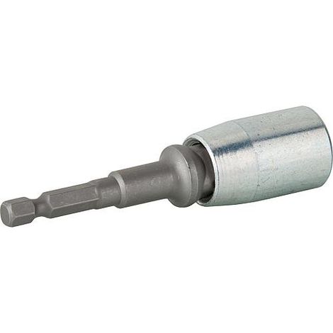Porte-embout M8, avec douille 1/2" femelle 4 pans et adaptateur spécial 1/4"