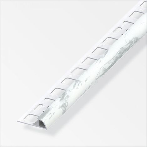 alfer Viertelkreisprofil PVC glatt weiß marmor Fliesenschienen (1/2)