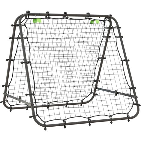 Verstellbares Fußball-Reboundernetz in 5 Positionen aus schwarzem Stahl 100 x 95 x 90 cm (1/5)