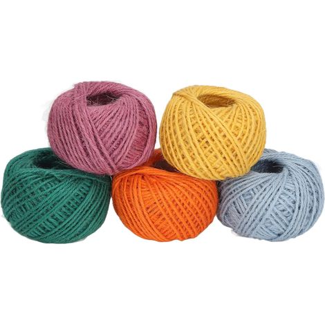Lot De 5 Ficelles De Jute Colorées, Handcrafting Essentials 2 Mm Craft String (1/5)